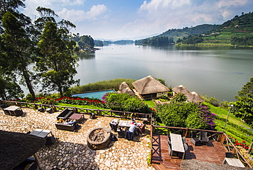 View over Lake Bunyonyi, Uganda, East Africa, Africa