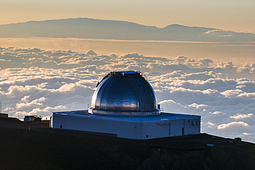 Observatory on Mauna Kea at sunset, Big Island, Hawaii, United States of America, Pacific