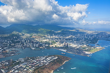 Aerial of Honolulu, Oahu, Hawaii, United States of America, Pacific 