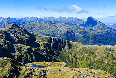 Aerial of Fordland National Park, UNESCO World Heritage Site, South Island, New Zealand, Pacific