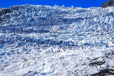 The huge icefield of the Fox Glacier, Westland Tai Poutini National Park, South Island, New Zealand, Pacific