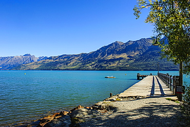 Turquoise water of Lake Wakatipu, Glenorchy, near Queenstown, Otago, South Island, New Zealand, Pacific