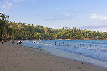 Beach at dusk near Port Blair, Andaman Islands, India, Indian Ocean, Asia