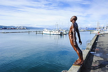 Modern art statue at the Waterfront of Lambton harbour, Wellington, North Island, New Zealand, Pacific