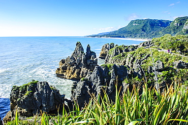 Beautiful rock formation, Pancake Rocks, Paparoa National Park, West Coast, South Island, New Zealand, Pacific