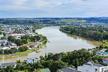 View over Whanganui and the Whanganui River, North Island, New Zealand, Pacific