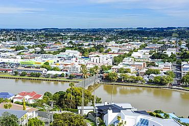 View over Whanganui and the Whanganui River, North Island, New Zealand, Pacific