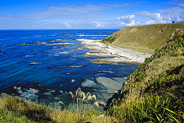 View from the cliff top over the Kaikoura Peninsula, South Island, New Zealand, Pacific