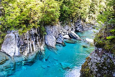 The stunning Blue Pools, Haast Pass, South Island, New Zealand, Pacific