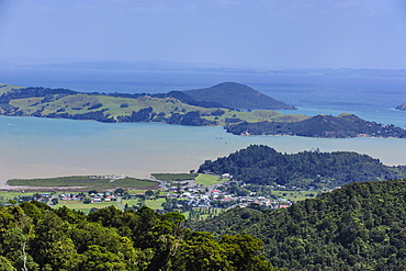 View over the coastline of Northern Coromandel, North Island, New Zealand, Pacific 