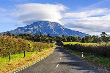 Road leading to Mount Taranaki, North Island, New Zealand, Pacific 