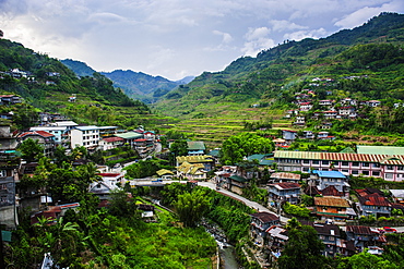 View over the town of Banaue, Northern Luzon, Philippines, Southeast Asia, Asia