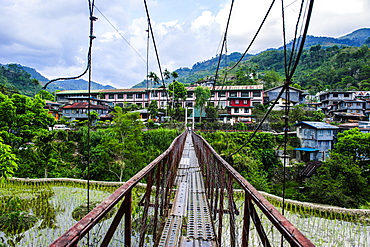 Huge hanging bridge in Banaue, Northern Luzon, Philippines, Southeast Asia, Asia