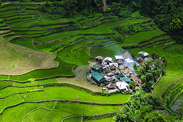 Bangaan in the rice terraces of Banaue, UNESCO World Heritage Site, Northern Luzon, Philippines, Southeast Asia, Asia