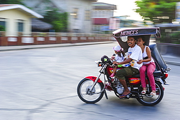 Motorickshaw driving through Santa Maria, Northern Luzon, Philippines, Southeast Asia, Asia