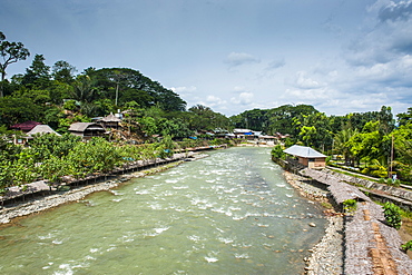 Bohorok River flowing through Bukit Lawang, Sumatra, Indonesia, Southeast Asia, Asia