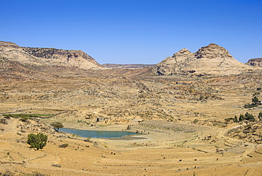 Mountain landscape along the road from Asmara to Qohaito, Eritrea, Africa