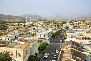 View over the town of Keren in the highlands of Eritrea, Africa