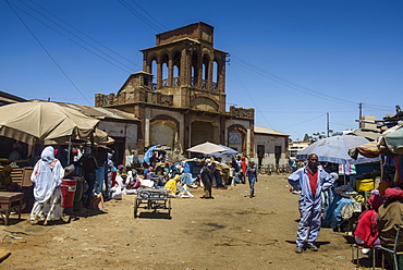 Gate of the Medebar market, Asmara, capital of Eritrea, Africa