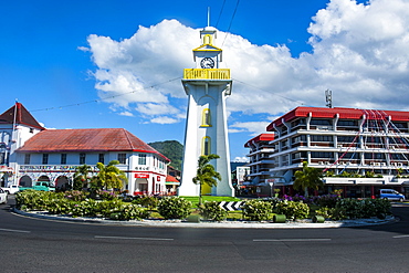 Clock tower in downtown Apia, Upolu, Samoa, South Pacific, Pacific