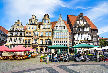 Old Hanse houses in Market square of Bremen, Germany, Europe