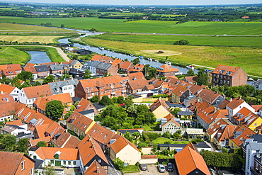 View over Ribe, Denmark's oldest surviving city, Jutland, Denmark, Scandinavia, Europe