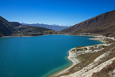 Lake Kezenoyam (Lake Goluboye) in Chechen Mountains, half in Chechnya and half in Dagestan, Caucasus, Russia, Europe