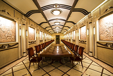 Underground Wine tasting area in the cellars of Cricova, one of the largest wineries of the world, Moldova, Europe