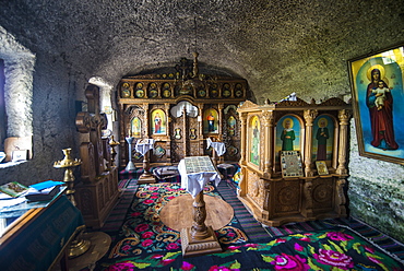 Cave monastery in the historical  temple complex of old Orhei (Orheiul Vechi), Moldova, Europe