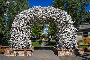 Monument of deer bones at a park in Jackson Hole, Wyoming, United States of America, North America