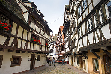 Timbered houses in the quarter of La Petite France, UNESCO World Heritage Site, Strasbourg, Alsace, France, Europe