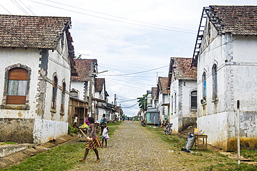 Old settlement in the Cocoa plantation Roca Aguaize, East coast of Sao Tome, Sao Tome and Principe, Atlantic Ocean, Africa