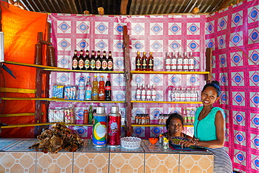 Small restaurant at Bekopaka village, Tsingy de Bemaraha National Park, Melaky Region, Western Madagascar, Africa