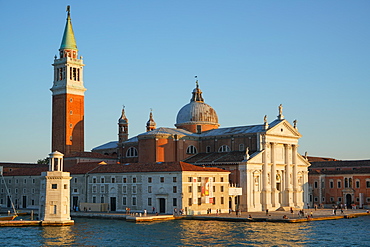 San Giorgio Basilica and island seen from the ferry, Venice Lagoon, Venice, UNESCO World Heritage Site, Veneto, Italy, Europe