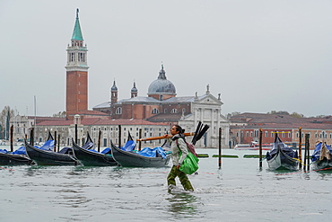 St. Mark's Square during the high tide in Venice, November 2019, Venice, UNESCO World Heritage Site, Veneto, Italy, Europe