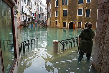 High tide in Venice, November 2019, Venice, UNESCO World Heritage Site, Veneto, Italy, Europe