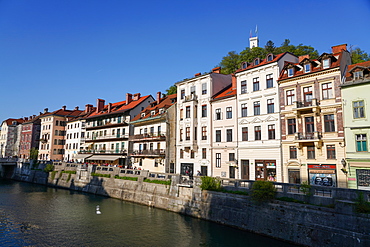 Ljubljanica River, downtown Ljubljana, Slovenia, Europe