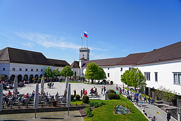 Courtyard of Ljubljana Castle, Ljubljana, Slovenia, Europe