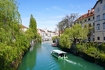 Ljubljanica River, downtown Ljubljana, Slovenia, Europe