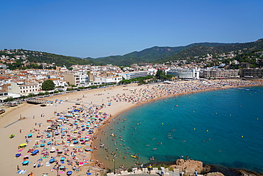 The Tossa beach, Tossa de Mar, Costa Brava, Catalonia, Spain, Mediterranean, Europe