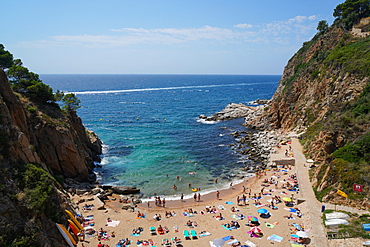 El Codolar beach, Tossa de Mar, Costa Brava, Catalonia, Spain, Mediterranean, Europe