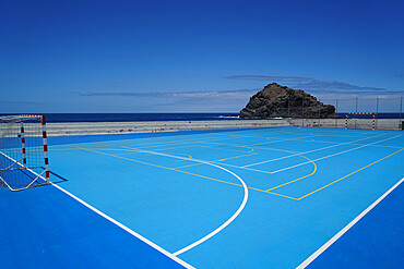 Concrete pitch in the town of Garachico on the northern coast of Tenerife, Canary Islands, Spain, Atlantic, Europe