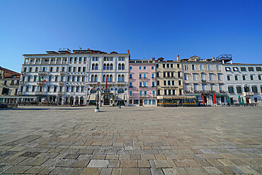 Riva degli Schiavoni during Coronavirus lockdown, Venice, UNESCO World Heritage Site, Veneto, Italy, Europe