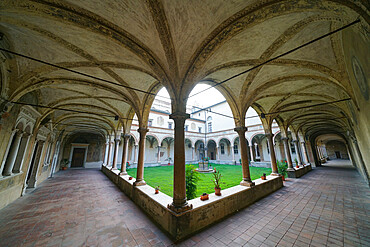 Cloister of the Benedictine Abbey of San Giovanni Evangelista, Parma, Emilia Romagna, Italy, Europe