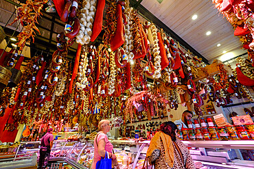 Butcher's shop near the Central Municipal Athens Market, Athens, Greece, Europe