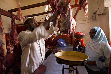 Muslim butcher in Harar, Ethiopia, Africa