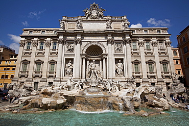 The baroque Trevi fountain in Rome, Lazio, Italy, Europe