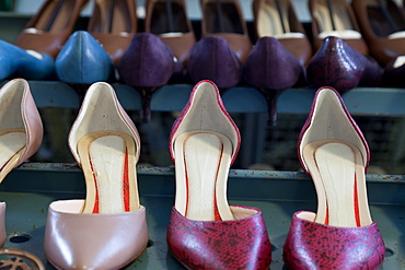 Shoe models at the pattern making laboratory at Cercal footwear school, San Mauro Pascoli, Emilia-Romagna, Italy, Europe