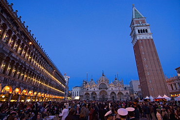 San Marco square during Carnival, Venice, UNESCO World Heritage Site, Veneto, Italy, Europe