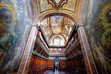 The Sacristy of the San Domenico Maggiore Church housing the coffins of members of the royal Aragonese family, Naples, Campania, Italy, Europe